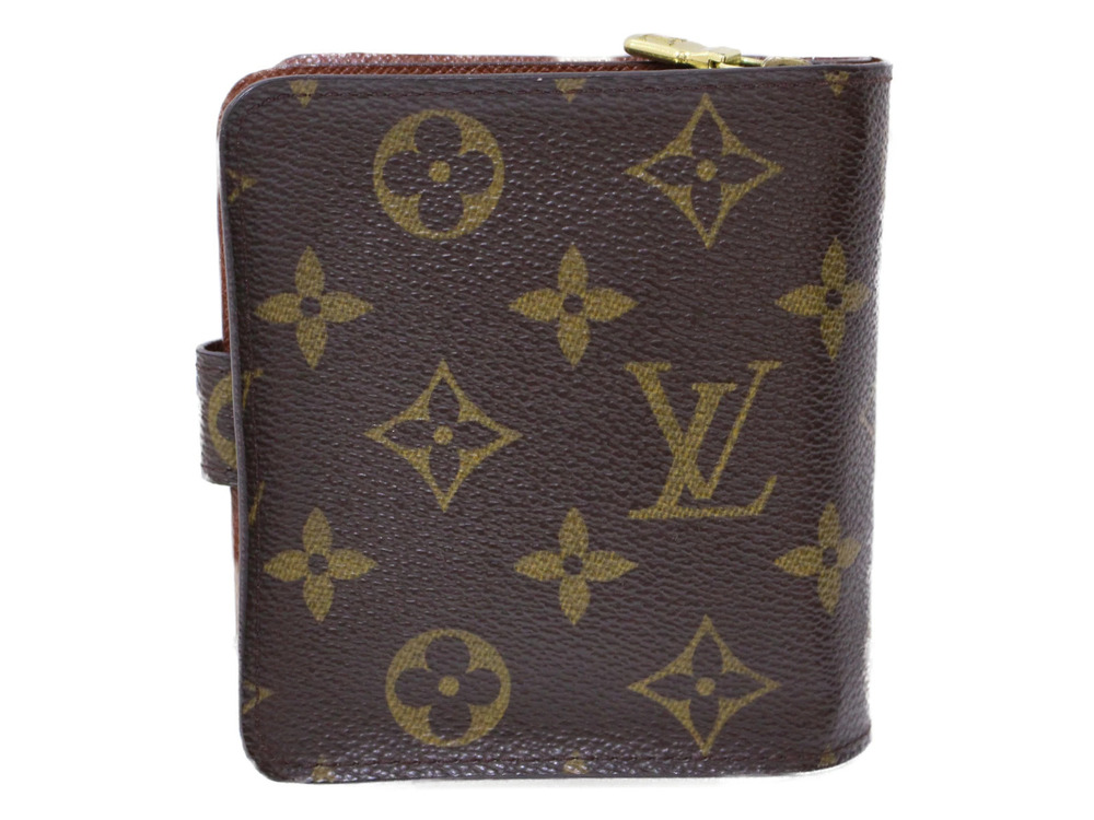 Louis Vuitton fold Compact Monogram Wallet Zip Brown Bi